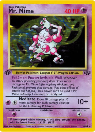 Mr. Mime (6) - Jungle - Unlimited Holofoil - Damaged