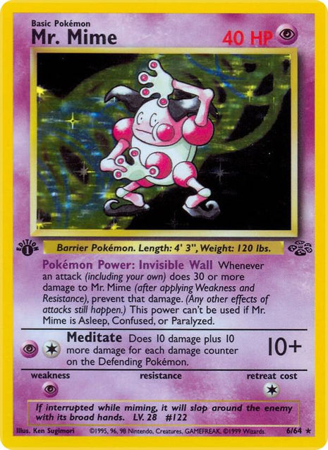 Mr. Mime (6) - Jungle - Unlimited Holofoil - Damaged