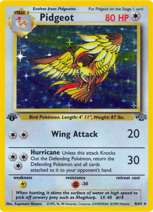 Pidgeot (8) - Jungle - Unlimited Holofoil - Moderately Played (MP)