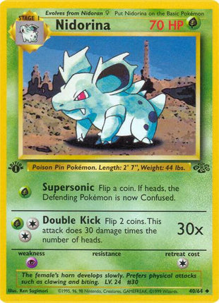 Nidorina - Jungle - 1st Edition - Heavily Played (HP)