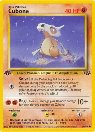 Cubone - Jungle - 1st Edition - Lightly Played (LP)