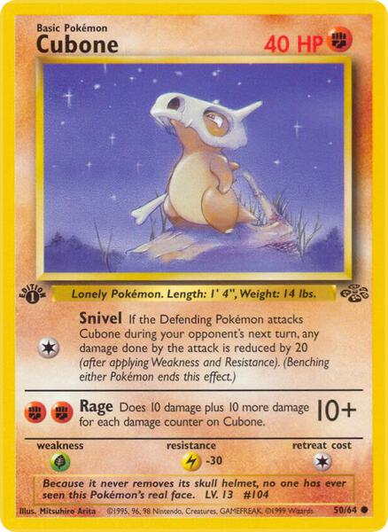 Cubone - Jungle - 1st Edition - Lightly Played (LP)