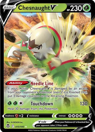 Chesnaught V - SWSH12 Silver Tempest - Holofoil - Near Mint (NM)
