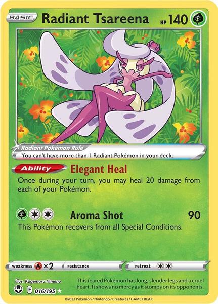 Radiant Tsareena - SWSH12 Silver Tempest - Holofoil - Damaged