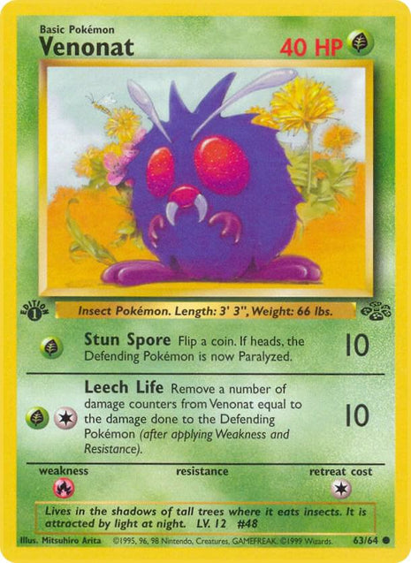 Venonat - Jungle - 1st Edition - Near Mint (NM)