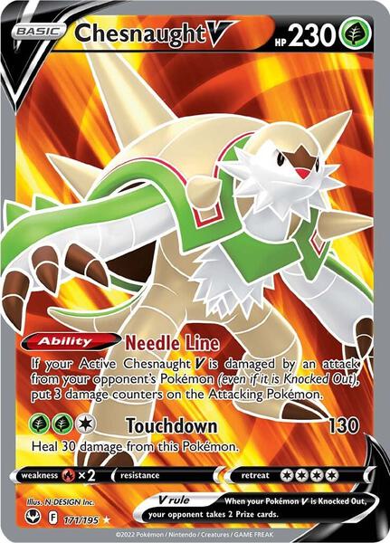 Chesnaught V (Full Art) - SWSH12 Silver Tempest - Holofoil - Near Mint (NM)