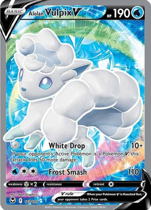 Alolan Vulpix V (Full Art) - SWSH12 Silver Tempest - Holofoil - Near Mint (NM)