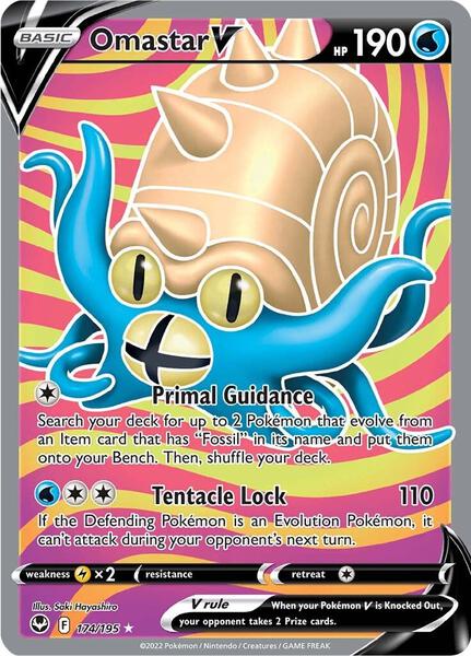 Omastar V (Full Art) - SWSH12 Silver Tempest - Holofoil - Near Mint (NM)