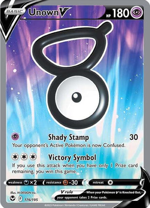 Unown V (Full Art) - SWSH12 Silver Tempest - Holofoil - Near Mint (NM)