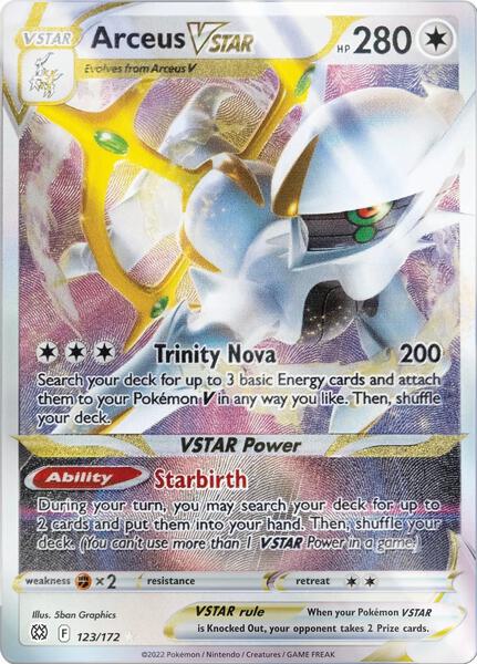 Arceus VSTAR - 123/172 (Metal Card) - Miscellaneous Cards and Products - Holofoil - Near Mint (NM)