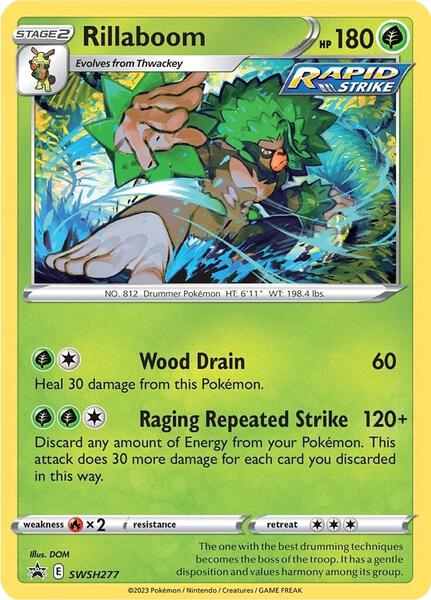 Rillaboom - SWSH277 - SWSH Sword and Shield Promo Cards - Holofoil - Near Mint (NM)