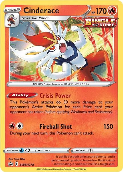 Cinderace - SWSH278 - SWSH Sword and Shield Promo Cards - Holofoil - Near Mint (NM)