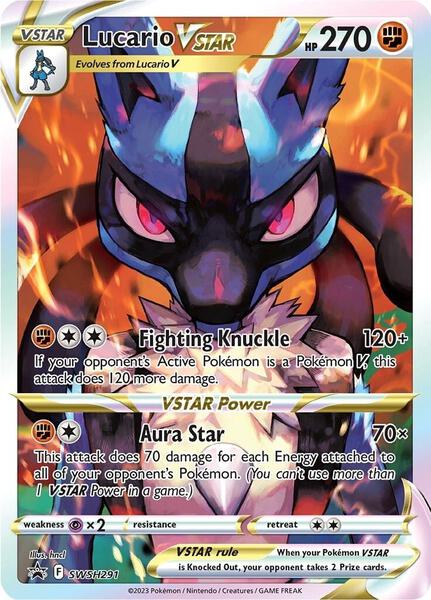 Lucario VSTAR - SWSH291 - SWSH Sword and Shield Promo Cards - Holofoil - Moderately Played (MP)