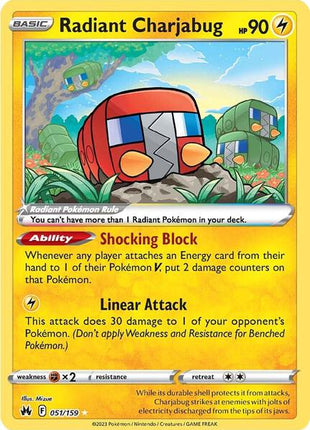 Radiant Charjabug - Crown Zenith - Holofoil - Near Mint (NM)