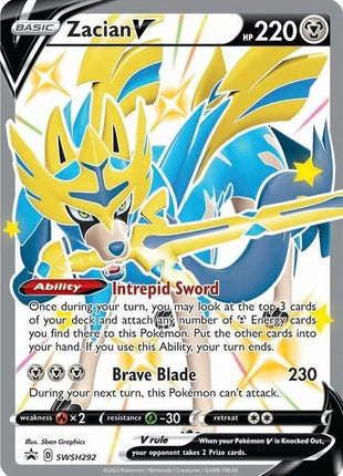 Zacian V (Shiny) - SWSH292 - SWSH Sword and Shield Promo Cards - Holofoil - Near Mint (NM)
