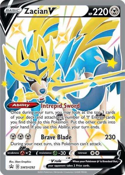 Zacian V (Shiny) - SWSH292 - SWSH Sword and Shield Promo Cards - Holofoil - Lightly Played (LP)
