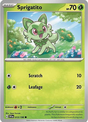 Sprigatito - 013/198 (Mirage Holo) - Miscellaneous Cards and Products - Holofoil - Near Mint (NM)