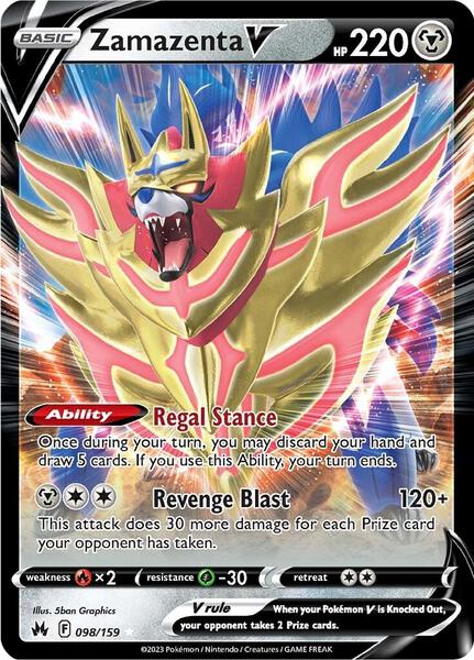 Zamazenta V - Crown Zenith - Holofoil - Near Mint (NM)