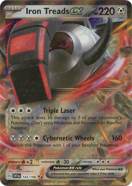Iron Treads ex - 143/198 - SV01 Scarlet and Violet Base Set - Holofoil - Near Mint (NM)