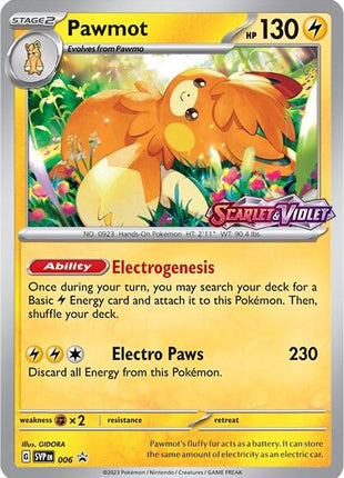 Pawmot - 006 (Prerelease) - SV Scarlet and Violet Promo Cards - Holofoil - Near Mint (NM)
