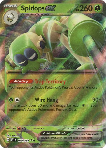 Spidops ex - 019/198 - SV01 Scarlet and Violet Base Set - Holofoil - Moderately Played (MP)