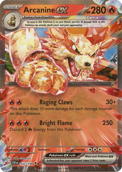 Arcanine ex - 032/198 - SV01 Scarlet and Violet Base Set - Holofoil - Near Mint (NM)