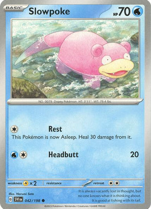 Slowpoke - 042/198 - SV01 Scarlet and Violet Base Set - Reverse Holofoil - Near Mint (NM)