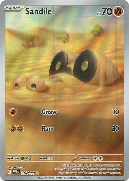 Sandile - 216/198 - SV01 Scarlet and Violet Base Set - Holofoil - Near Mint (NM)