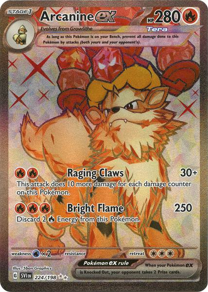 Arcanine ex - 224/198 - SV01 Scarlet and Violet Base Set - Holofoil - Near Mint (NM)