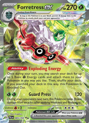 Forretress ex - 005/193 - SV02 Paldea Evolved - Holofoil - Near Mint (NM)