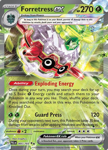 Forretress ex - 005/193 - SV02 Paldea Evolved - Holofoil - Near Mint (NM)
