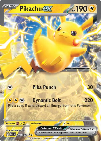 Pikachu ex - SV02 Paldea Evolved - Holofoil - Near Mint (NM)