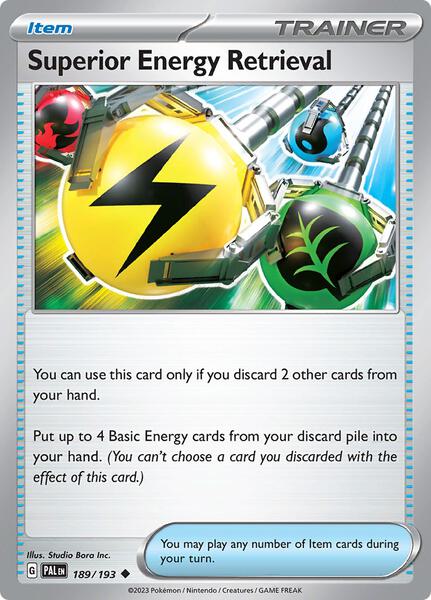 Superior Energy Retrieval - 189/193 - SV02 Paldea Evolved - Reverse Holofoil - Near Mint (NM)