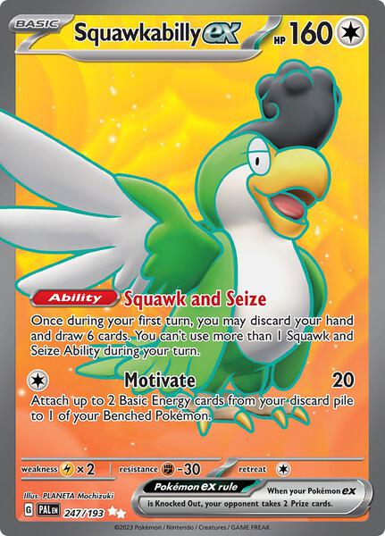 Squawkabilly ex - 247/193 - SV02 Paldea Evolved - Holofoil - Near Mint (NM)