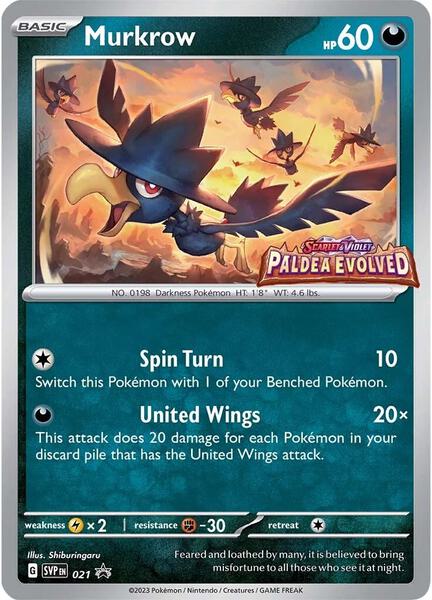 Murkrow - 021 (Prerelease) - SV Scarlet and Violet Promo Cards - Holofoil - Near Mint (NM)