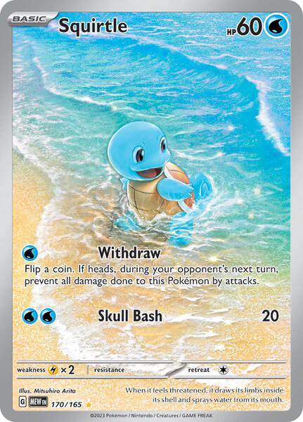 Squirtle - 170/165 - SV Scarlet and Violet 151 - Holofoil - Lightly Played (LP)