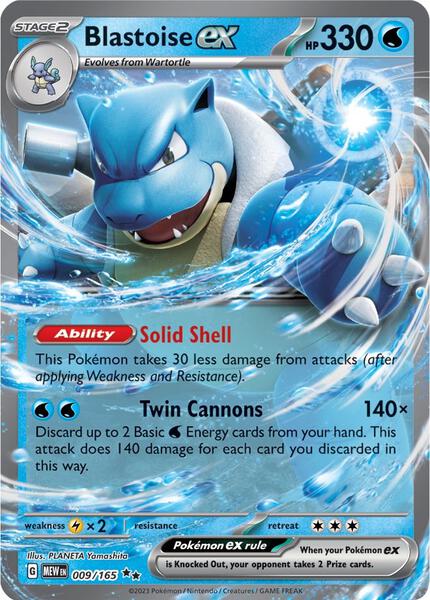 Blastoise ex - 009/165 - SV Scarlet and Violet 151 - Holofoil - Near Mint (NM)
