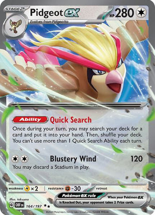 Pidgeot ex - SV03 Obsidian Flames - Holofoil - Near Mint (NM)