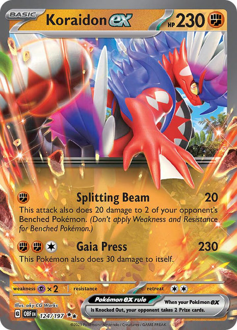 Koraidon ex - SV03 Obsidian Flames - Holofoil - Near Mint (NM)