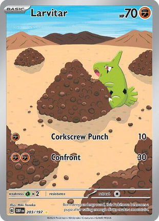 Larvitar - 203/197 - SV03 Obsidian Flames - Holofoil - Near Mint (NM)