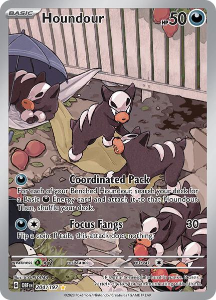 Houndour - 204/197 - SV03 Obsidian Flames - Holofoil - Near Mint (NM)
