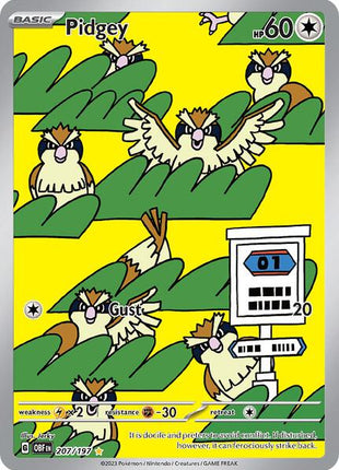 Pidgey - 207/197 - SV03 Obsidian Flames - Holofoil - Near Mint (NM)