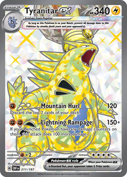 Tyranitar ex - 211/197 - SV03 Obsidian Flames - Holofoil - Near Mint (NM)