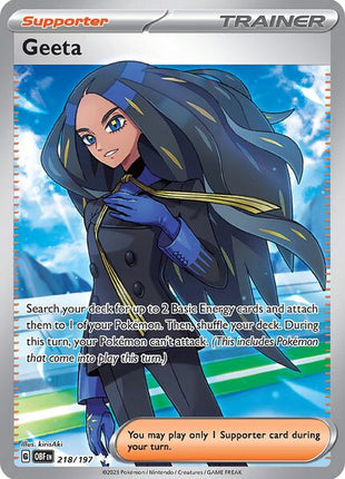 Geeta - 218/197 - SV03 Obsidian Flames - Holofoil - Near Mint (NM)