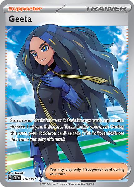 Geeta - 218/197 - SV03 Obsidian Flames - Holofoil - Near Mint (NM)