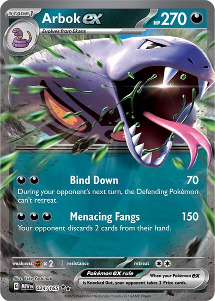 Arbok ex - 024/165 - SV Scarlet and Violet 151 - Holofoil - Near Mint (NM)