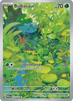 Bulbasaur - 166/165 - SV Scarlet and Violet 151 - Holofoil - Moderately Played (MP)