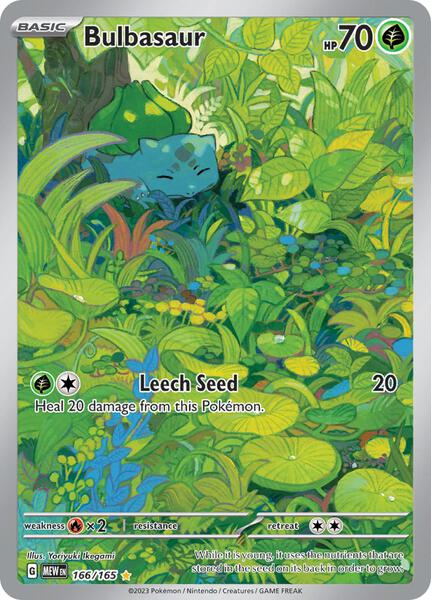 Bulbasaur - 166/165 - SV Scarlet and Violet 151 - Holofoil - Moderately Played (MP)
