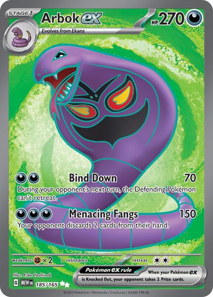Arbok ex - 185/165 - SV Scarlet and Violet 151 - Holofoil - Near Mint (NM)