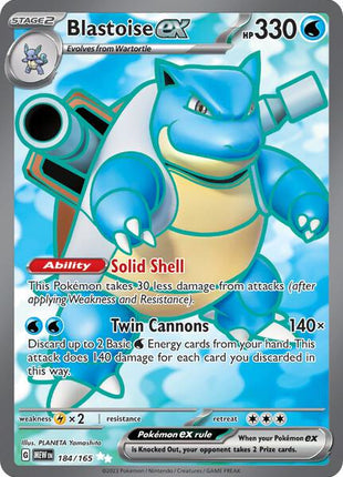 Blastoise ex - 184/165 - SV Scarlet and Violet 151 - Holofoil - Near Mint (NM)